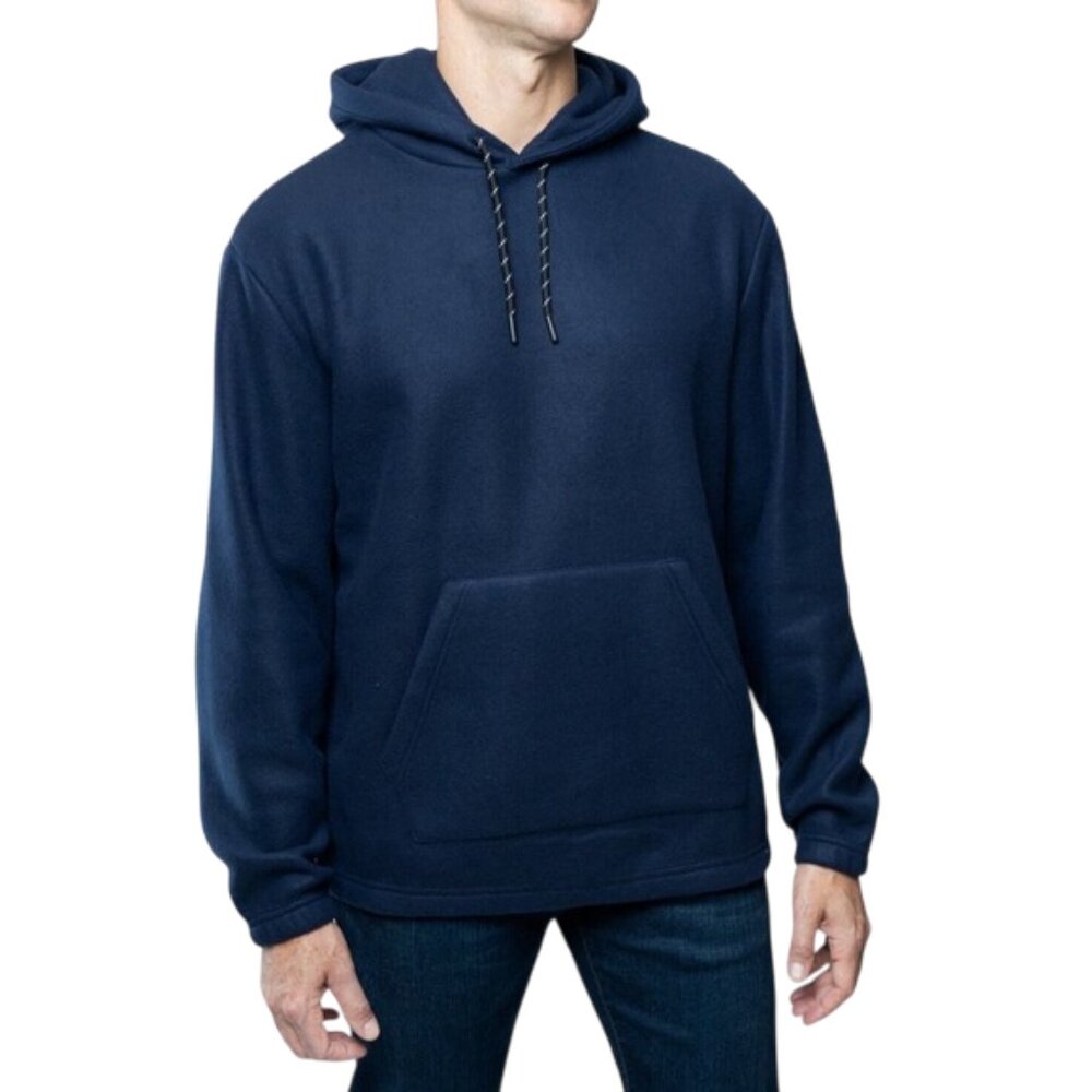 Lazer Lazer Men's Polar Fleece Navy Blue Pullover Hoodie, NWT!